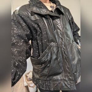 Vintage Avanti leather/wool coat